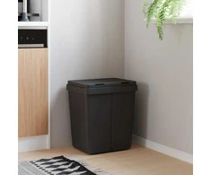 Dviguba šiukšliadėžė, antracito spalvos, 2x25l