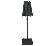 Dvigubas sodo skėtis nuo saulės su LED, antracito, 316x240cm