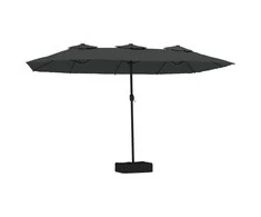 Dvigubas sodo skėtis nuo saulės su LED, antracito, 449x245cm