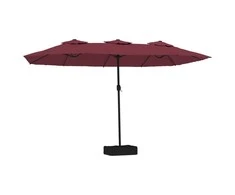 Dvigubas sodo skėtis nuo saulės, tamsiai raudonas, 449x245cm
