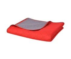 131556 Double-sided Quilted Bedspread Raudona and Pilkas 220x240 cm