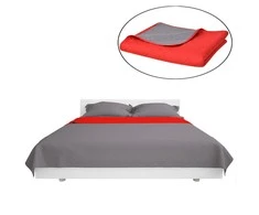 131556 Double-sided Quilted Bedspread Raudona and Pilkas 220x240 cm
