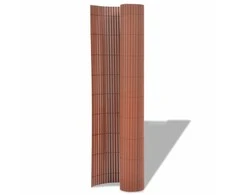 Dvipusė sodo tvora, ruda, 90x300cm, PVC
