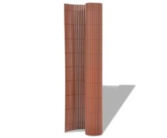 Dvipusė sodo tvora, ruda, 90x500cm, PVC