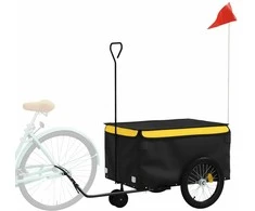 Dviračio priekaba, juodos ir geltonos spalvos, 30kg, geležis