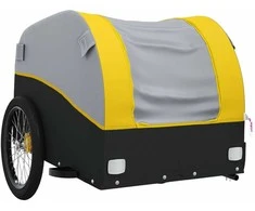 Dviračio priekaba, juodos ir geltonos spalvos, 30kg, geležis