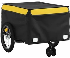 Dviračio priekaba, juodos ir geltonos spalvos, 45kg, geležis