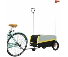 Dviračio priekaba, juodos ir geltonos spalvos, 30kg, geležis