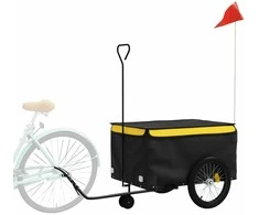 Dviračio priekaba, juodos ir geltonos spalvos, 45kg, geležis