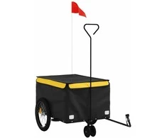 Dviračio priekaba, juodos ir geltonos spalvos, 30kg, geležis