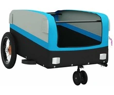Dviračio priekaba, juodos ir mėlynos spalvos, 30kg, geležis