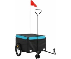 Dviračio priekaba, juodos ir mėlynos spalvos, 45kg, geležis