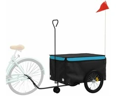 Dviračio priekaba, juodos ir mėlynos spalvos, 45kg, geležis
