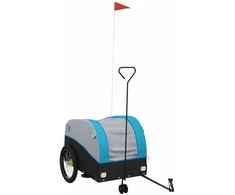 Dviračio priekaba, juodos ir mėlynos spalvos, 45kg, geležis