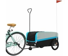 Dviračio priekaba, juodos ir mėlynos spalvos, 45kg, geležis