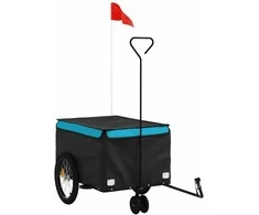 Dviračio priekaba, juodos ir mėlynos spalvos, 30kg, geležis