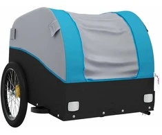 Dviračio priekaba, juodos ir mėlynos spalvos, 30kg, geležis