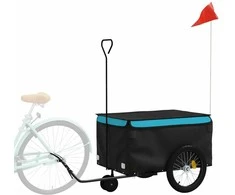 Dviračio priekaba, juodos ir mėlynos spalvos, 30kg, geležis