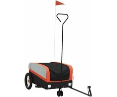Dviračio priekaba, juodos ir oranžinės spalvos, 30kg, geležis