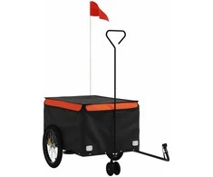 Dviračio priekaba, juodos ir oranžinės spalvos, 45kg, geležis