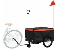 Dviračio priekaba, juodos ir oranžinės spalvos, 45kg, geležis