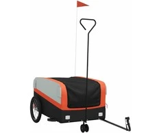 Dviračio priekaba, juodos ir oranžinės spalvos, 45kg, geležis
