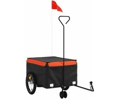 Dviračio priekaba, juodos ir oranžinės spalvos, 45kg, geležis