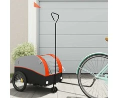 Dviračio priekaba, juodos ir oranžinės spalvos, 30kg, geležis
