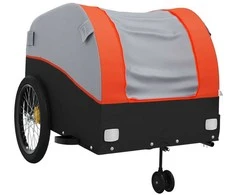Dviračio priekaba, juodos ir oranžinės spalvos, 45kg, geležis