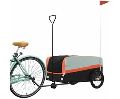 Dviračio priekaba, juodos ir oranžinės spalvos, 45kg, geležis