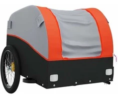 Dviračio priekaba, juodos ir oranžinės spalvos, 30kg, geležis
