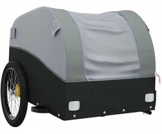 Dviračio priekaba, juodos ir pilkos spalvos, 30kg, geležis
