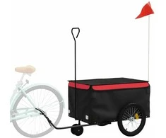 Dviračio priekaba, juodos ir raudonos spalvos, 30kg, geležis