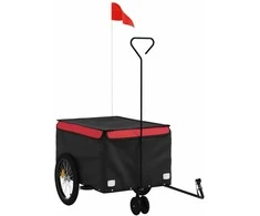 Dviračio priekaba, juodos ir raudonos spalvos, 30kg, geležis