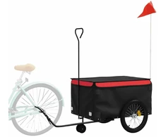 Dviračio priekaba, juodos ir raudonos spalvos, 45kg, geležis