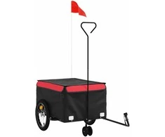 Dviračio priekaba, juodos ir raudonos spalvos, 45kg, geležis