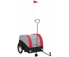 Dviračio priekaba, juodos ir raudonos spalvos, 45kg, geležis