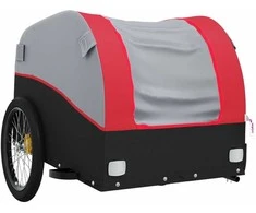 Dviračio priekaba, juodos ir raudonos spalvos, 30kg, geležis