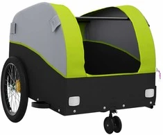 Dviračio priekaba, juodos ir žalios spalvos, 30kg, geležis