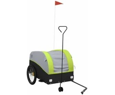 Dviračio priekaba, juodos ir žalios spalvos, 45kg, geležis