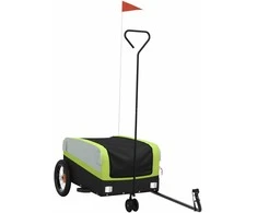 Dviračio priekaba, juodos ir žalios spalvos, 30kg, geležis