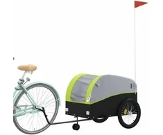 Dviračio priekaba, juodos ir žalios spalvos, 45kg, geležis