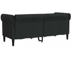 Dvivietė chesterfield sofa, juodos spalvos, audinys