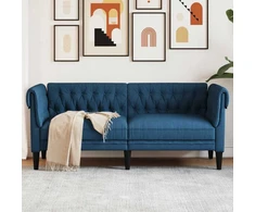 Dvivietė chesterfield sofa, mėlynos spalvos, audinys