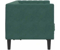 Dvivietė chesterfield sofa su pagalvėlėmis, žalia, aksomas