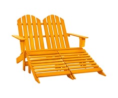 Dvivietė sodo Adirondack kėdė ir otomanė, oranžinė, eglė
