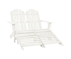 Dvivietė sodo Adirondack kėdė ir otomanės, baltos, eglė