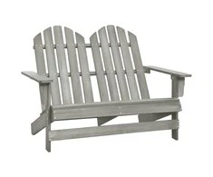 Dvivietė sodo Adirondack kėdė, pilka, eglės medienos masyvas
