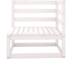 Dvivietė sodo sofa, baltos spalvos, pušies medienos masyvas