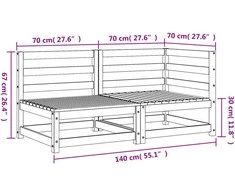 Dvivietė sodo sofa, impregnuota pušies mediena